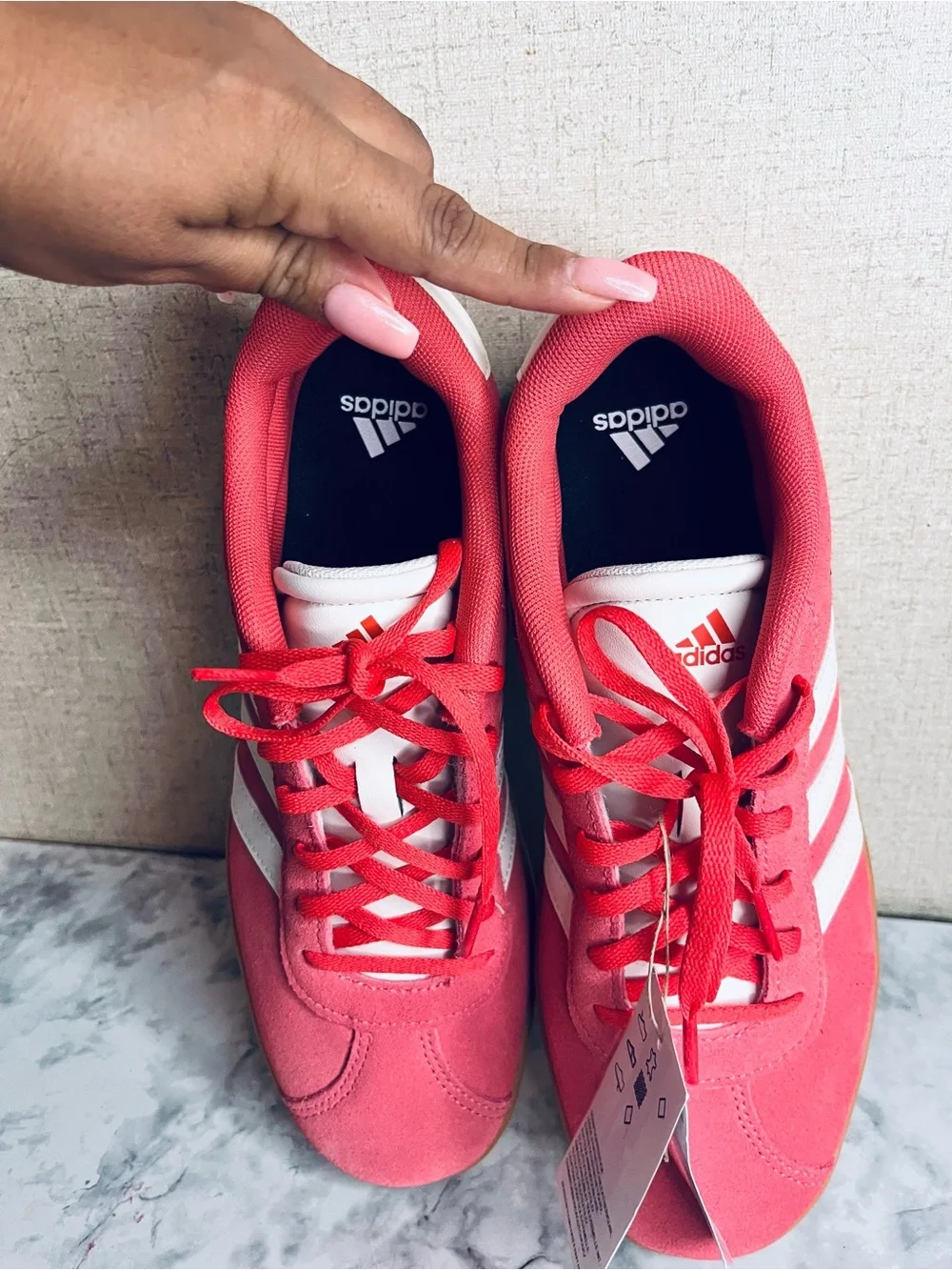 Adidas VL Court 3.0 Womens/Kids Preloved Scarlet White Bright Red Brown JR2214